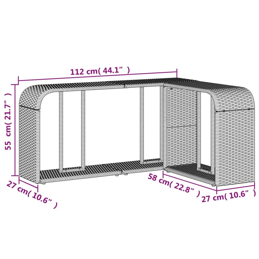 Salon de jardin 11 pcs avec coussins noir résine tressée - 20
