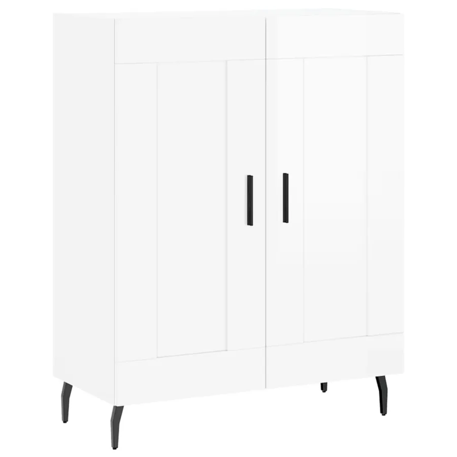 Buffet Blanc brillant 69,5x34x90 cm Bois d'ingénierie - 2