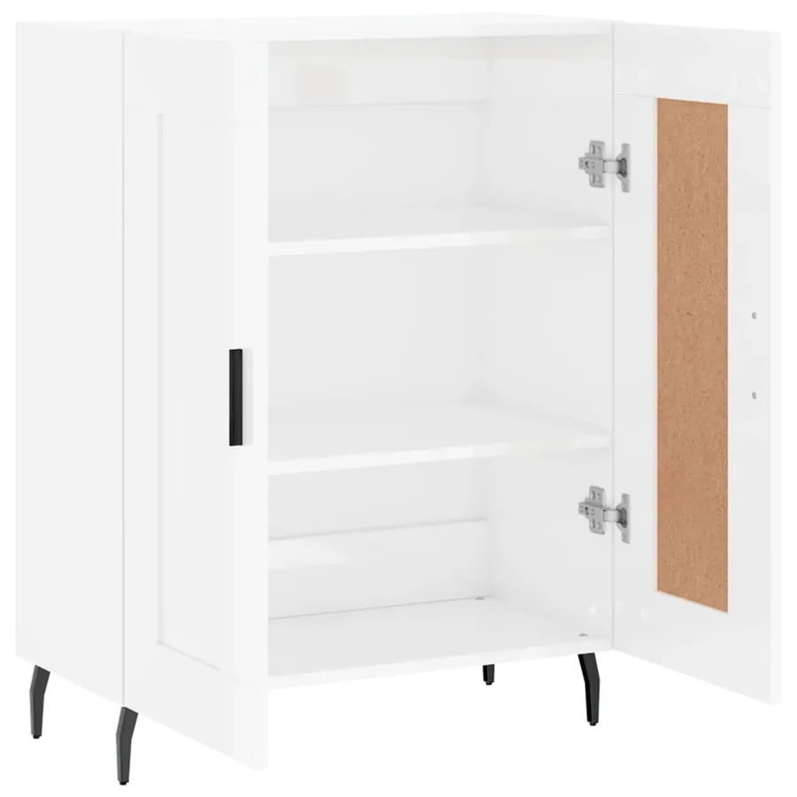 Buffet Blanc brillant 69,5x34x90 cm Bois d'ingénierie - 6