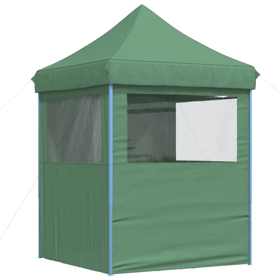 Tente de réception pliable escamotable 4 parois latérales vert - 5