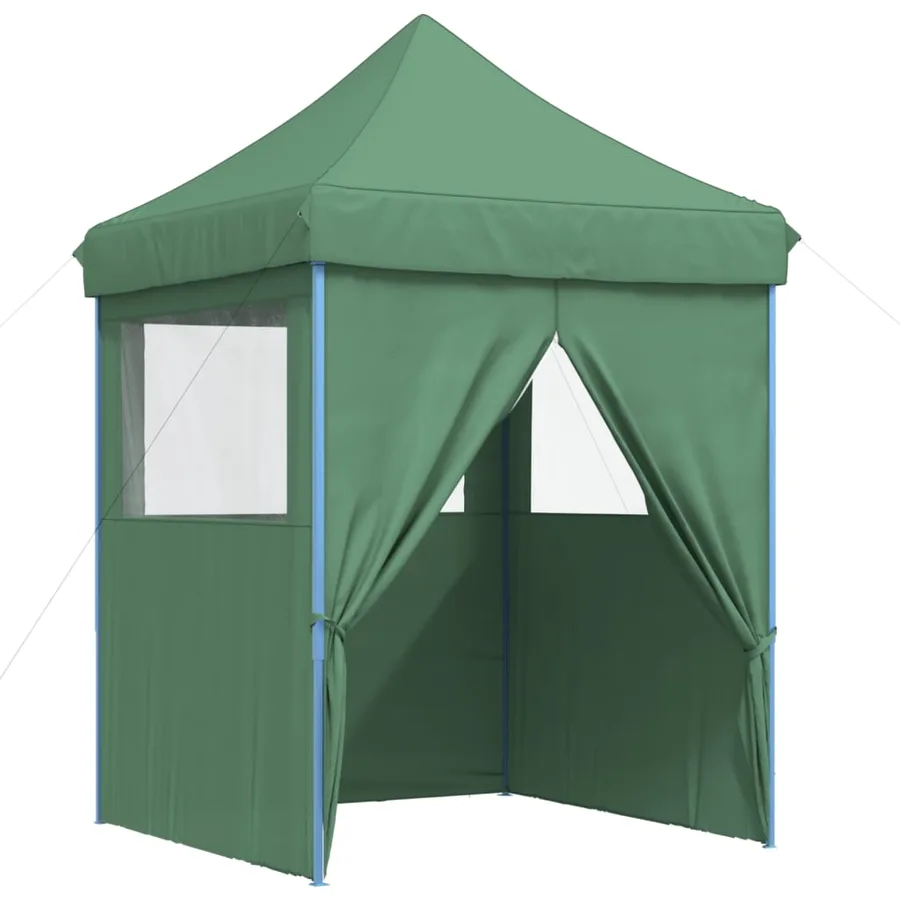 Tente de réception pliable escamotable 4 parois latérales vert - 7