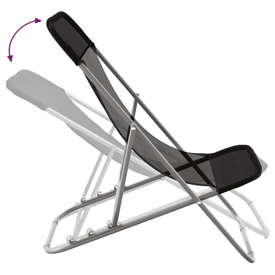 Chaises plage pliantes lot de 2 textilène acier enduit poudre - 7