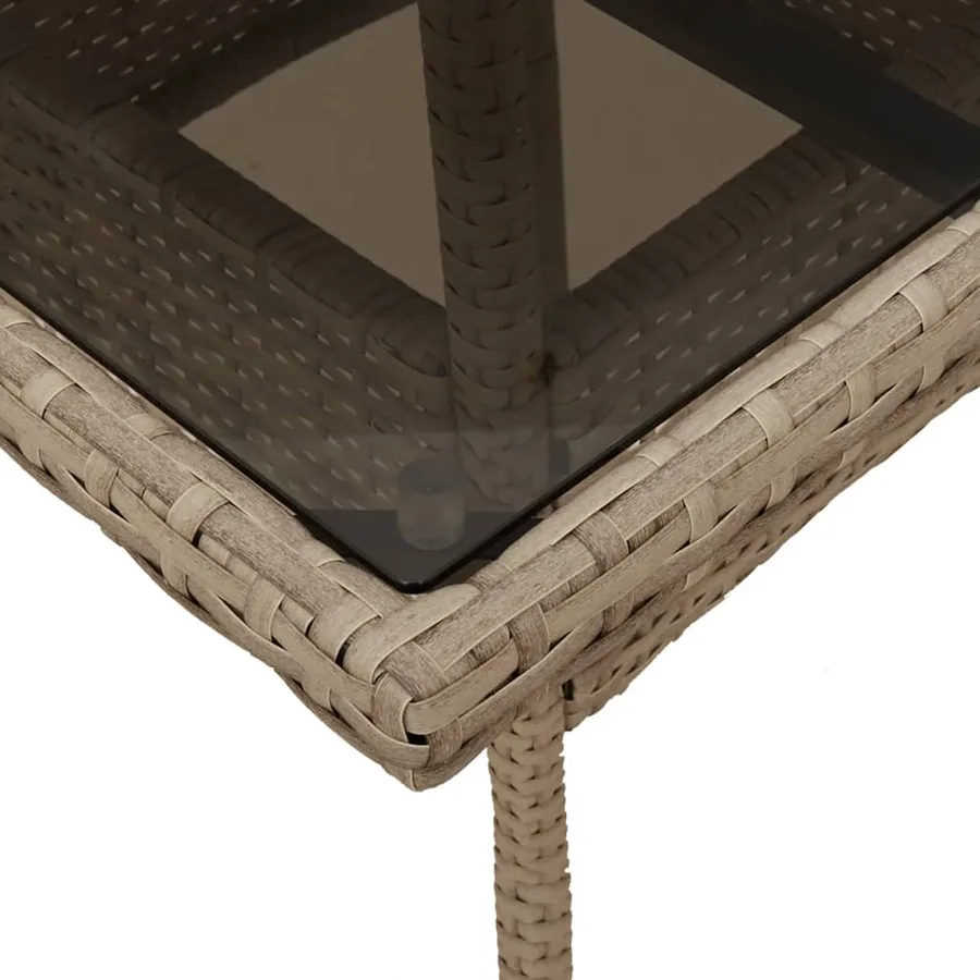 Ensemble à manger de jardin et coussins 5 pcs beige rotin verre - 6