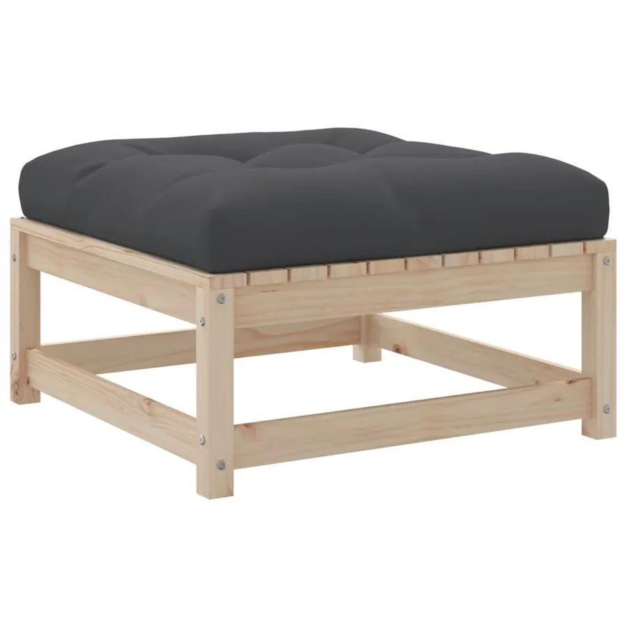 Salon de jardin 4 pcs avec coussins bois de pin massif - 9
