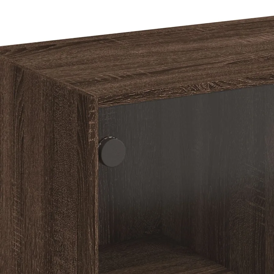 Buffet haut avec portes chêne marron bois d'ingénierie - 10