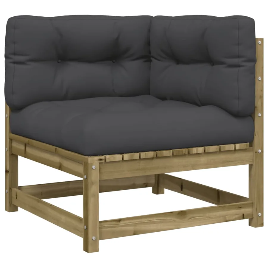 Salon de jardin 8 pcs avec coussins bois de pin imprégné - 4