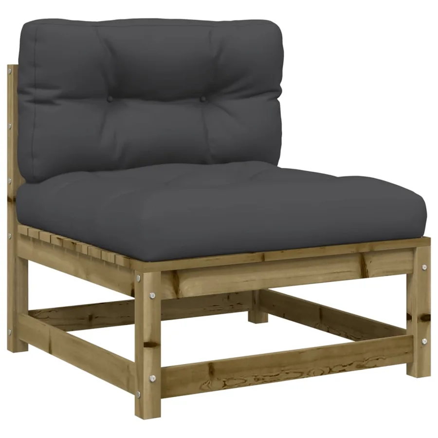 Salon de jardin 8 pcs avec coussins bois de pin imprégné - 5