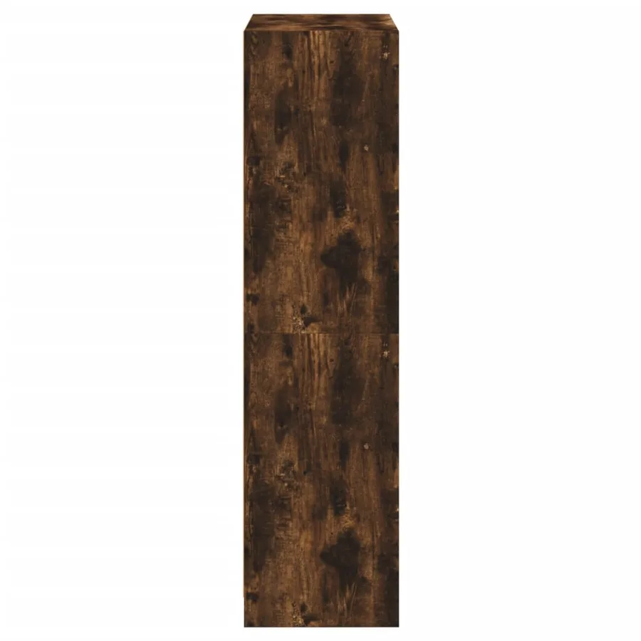 Buffet haut avec portes chêne fumé 68x37x142 cm bois ingénierie - 8