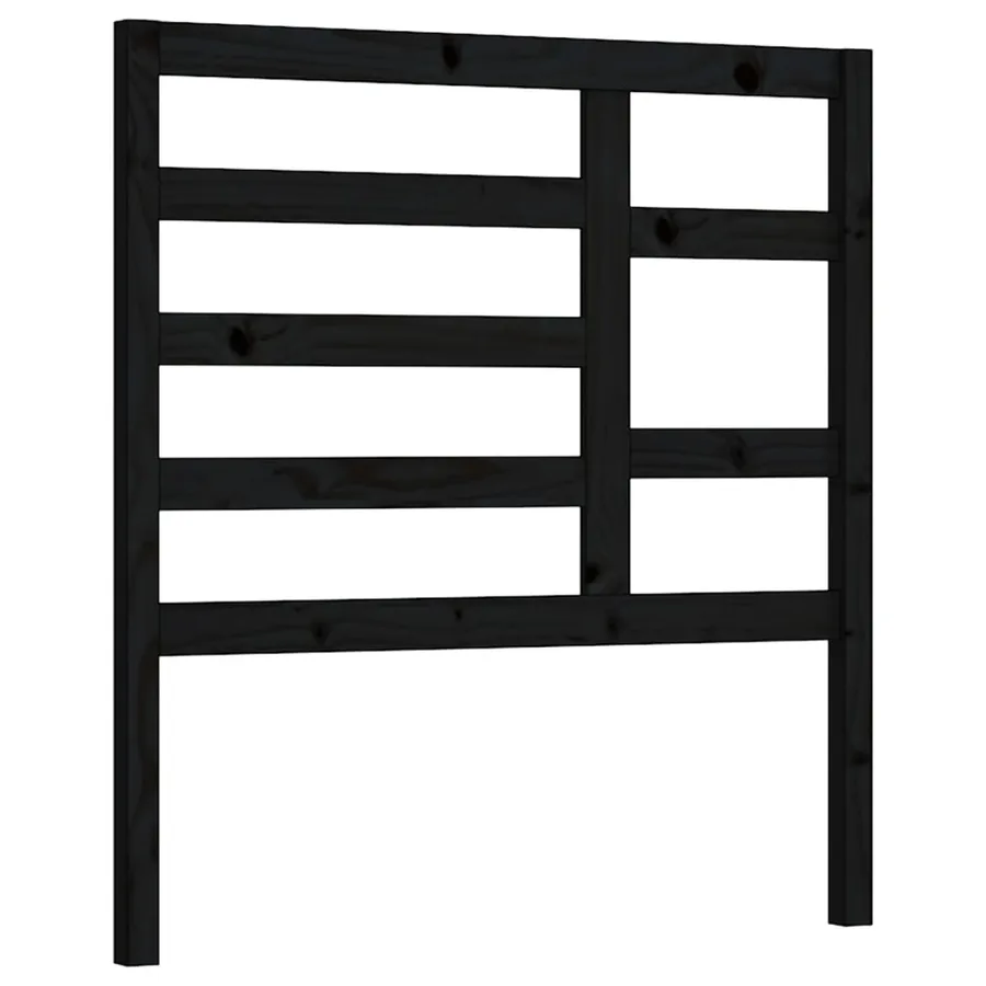 Tête de lit Noir 106x4x104 cm Bois massif de pin - 2