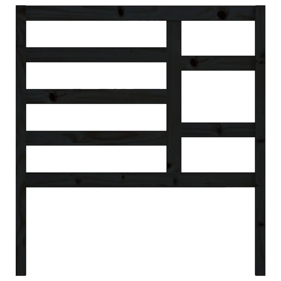 Tête de lit Noir 106x4x104 cm Bois massif de pin - 4