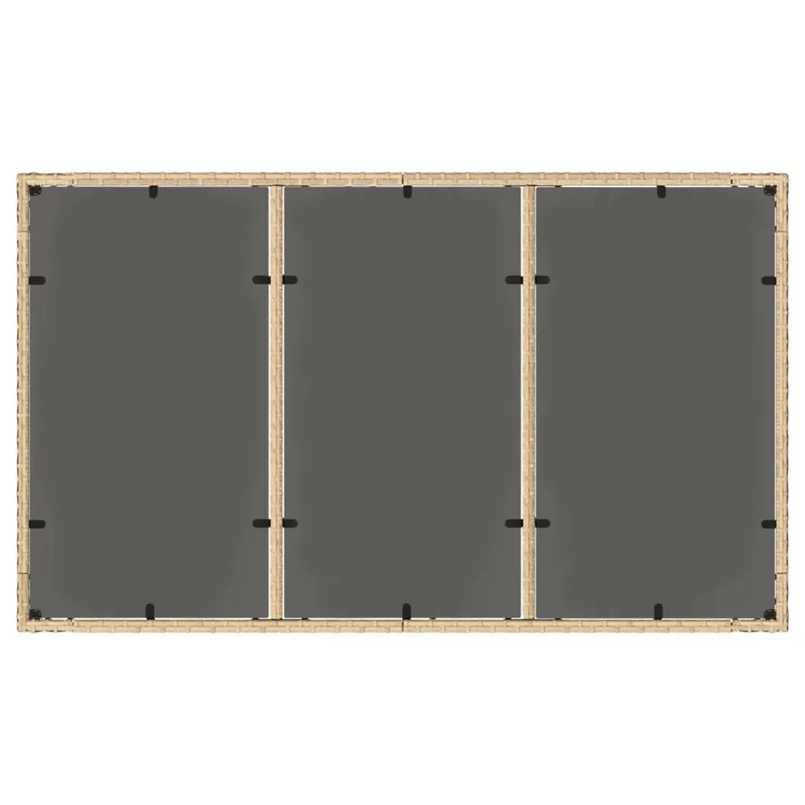 Table de jardin avec dessus en verre beige résine tressée - 7