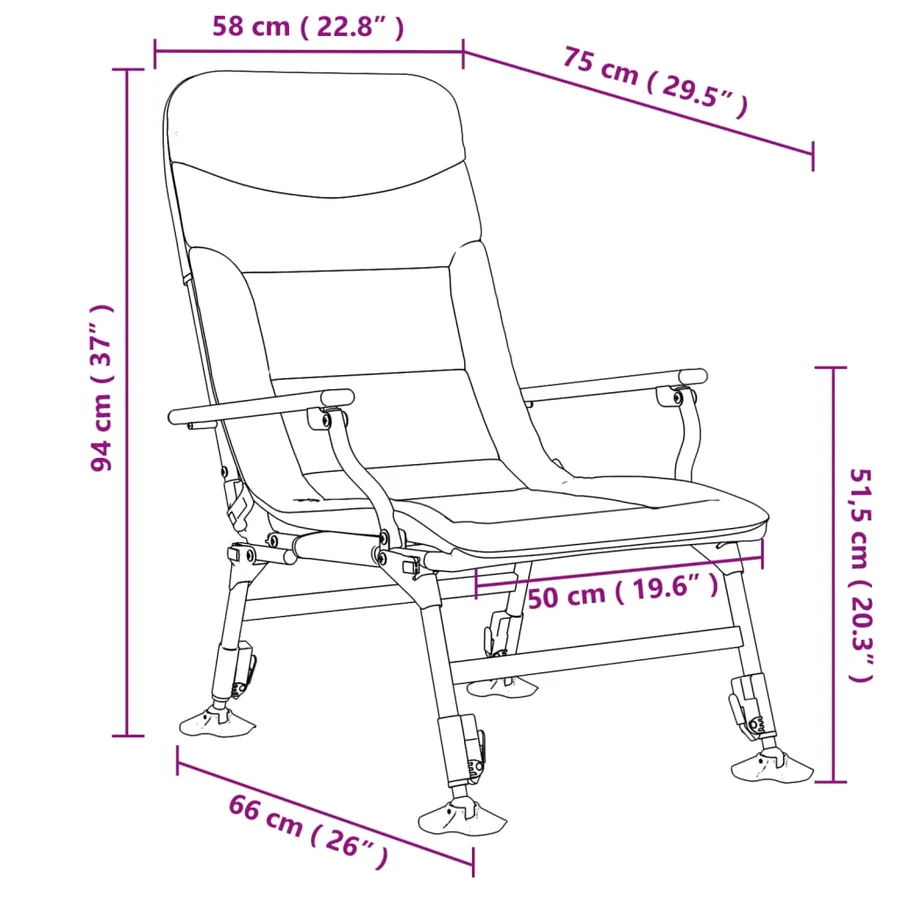 Chaise de pêche avec accoudoir pliable camouflage - 11