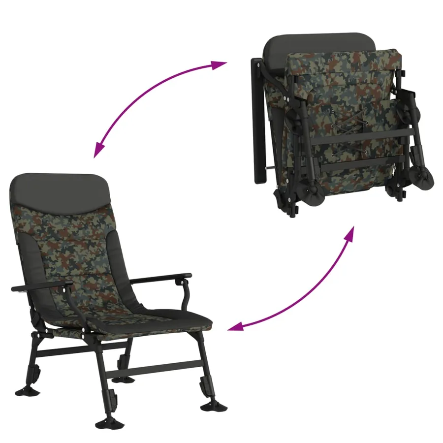 Chaise de pêche avec accoudoir pliable camouflage - 7