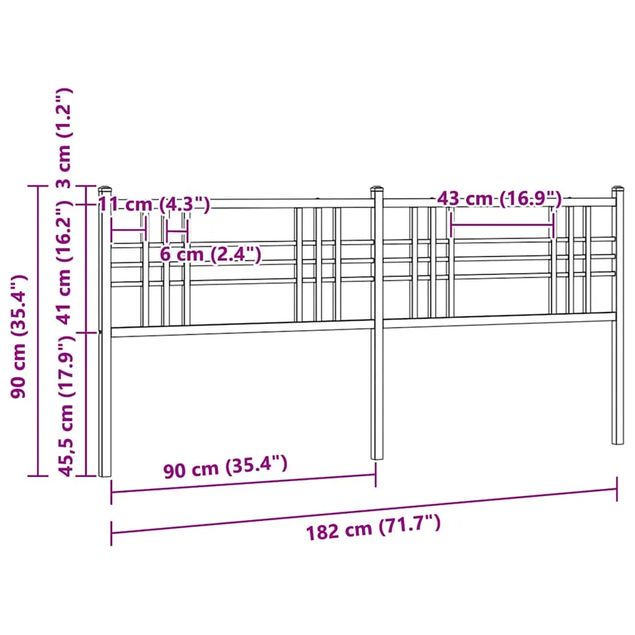 Tête de lit de remplacement métal blanc 180 cm - 6