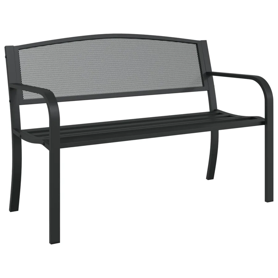 Banc de jardin 119 cm noir acier - 2
