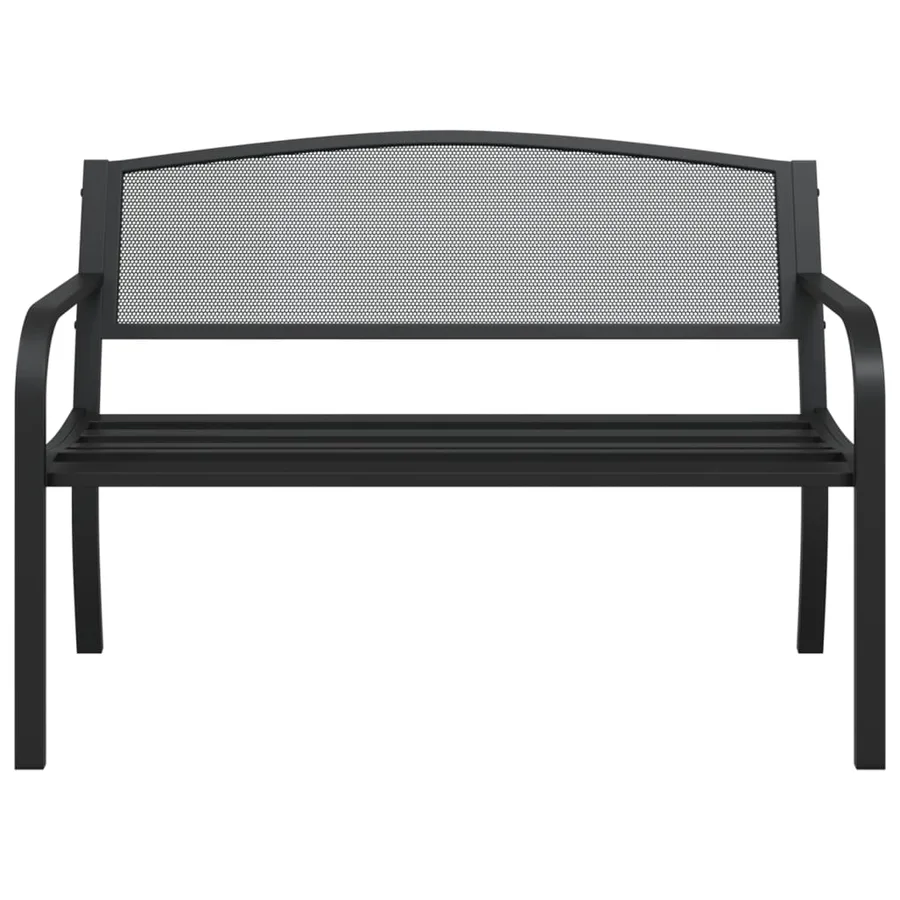 Banc de jardin 119 cm noir acier - 4