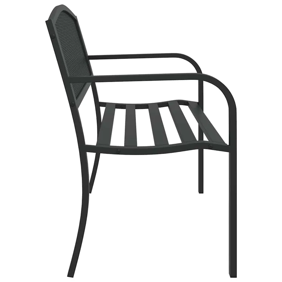 Banc de jardin 119 cm noir acier - 5