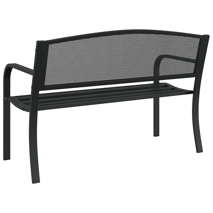Banc de jardin 119 cm noir acier - 6