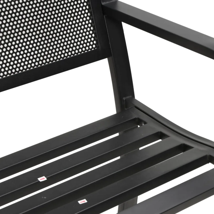 Banc de jardin 119 cm noir acier - 7