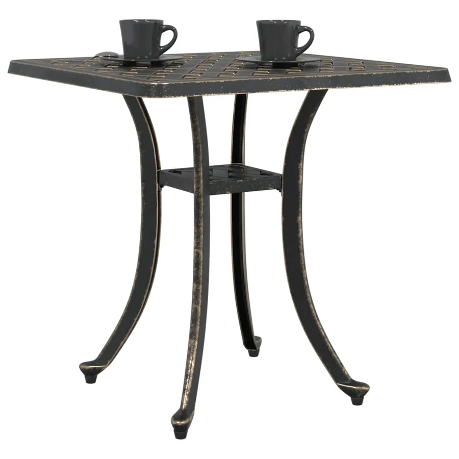 Table de jardin bronze 53x53x53 cm aluminium coulé - 4