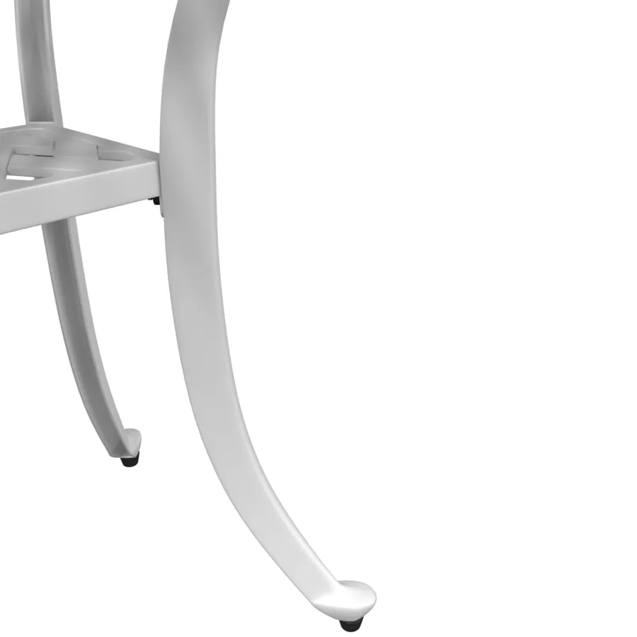 Table de jardin blanc Ø48x53 cm aluminium coulé - 10