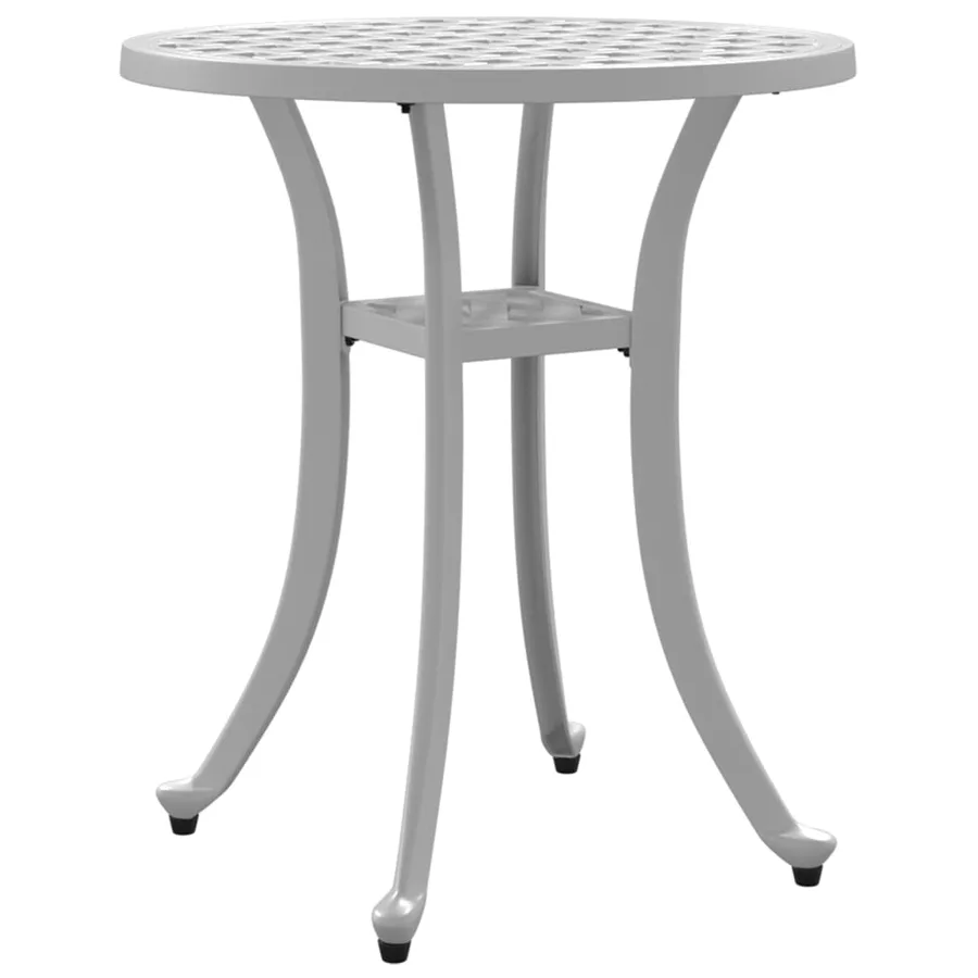 Table de jardin blanc Ø48x53 cm aluminium coulé - 2