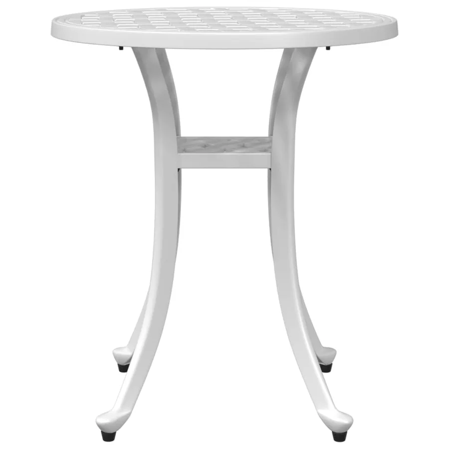 Table de jardin blanc Ø48x53 cm aluminium coulé - 5