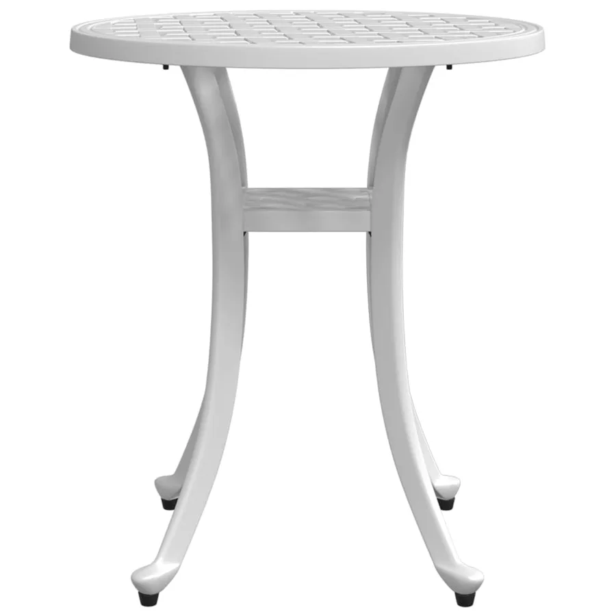 Table de jardin blanc Ø48x53 cm aluminium coulé - 6