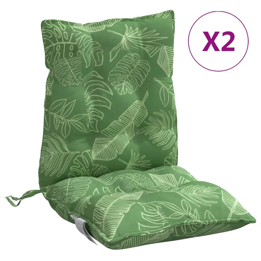Coussins de chaise à dossier bas lot de 2 modèle de feuille - 2