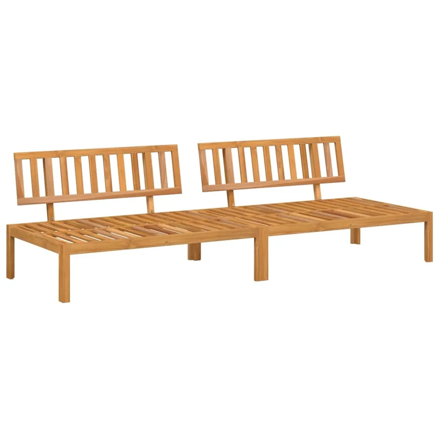 Canapés centraux palette de jardin 2 pcs bois massif d'acacia - 2