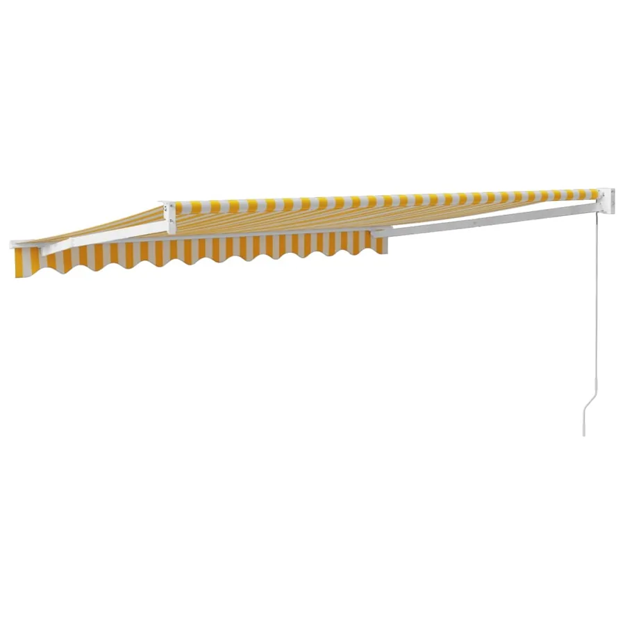 Auvent rétractable jaune et blanc 3,5x2,5 m tissu et aluminium - 5