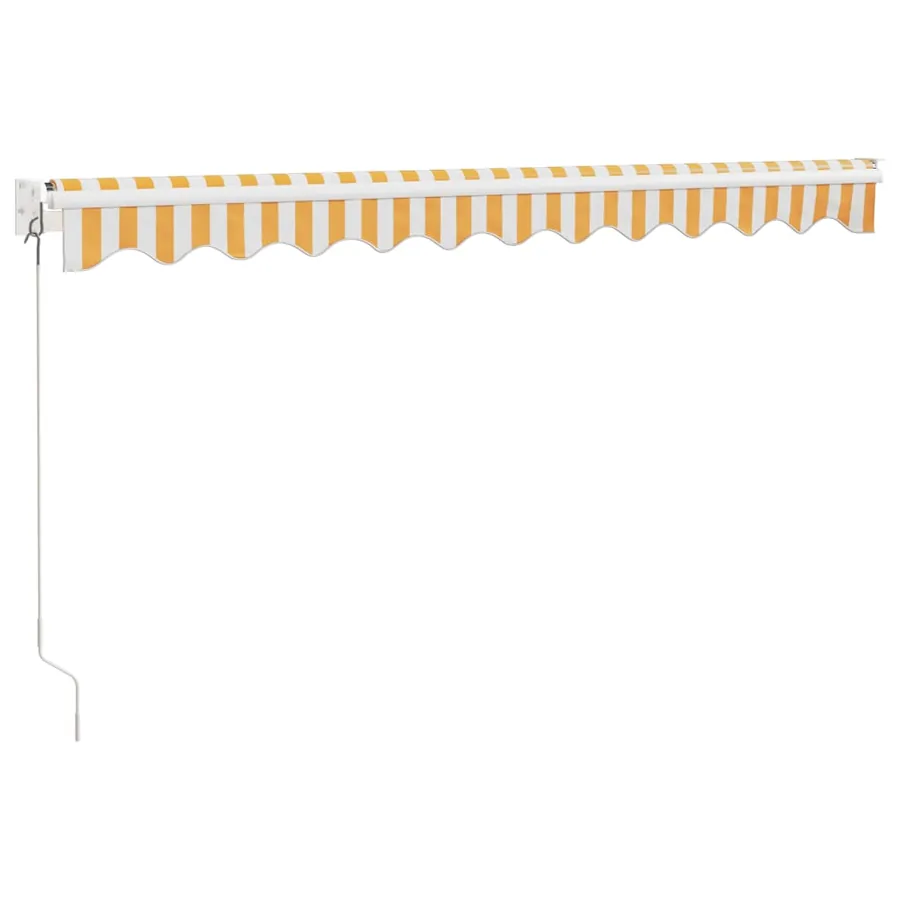 Auvent rétractable jaune et blanc 3,5x2,5 m tissu et aluminium - 6