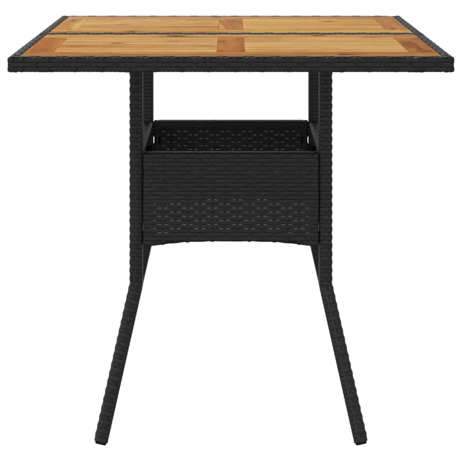 Table de jardin et dessus en bois d'acacia noir résine tressée - 5