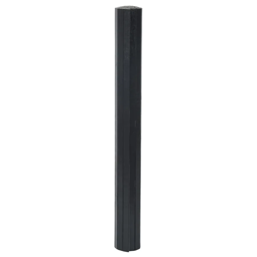 Tapis rectangulaire noir 70x200 cm bambou - 3