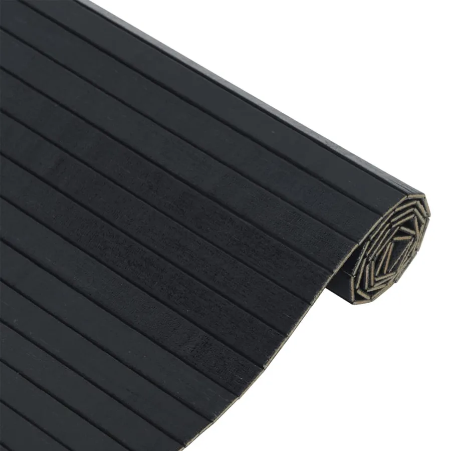 Tapis rectangulaire noir 70x300 cm bambou - 4