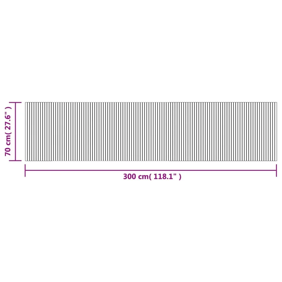 Tapis rectangulaire noir 70x300 cm bambou - 8
