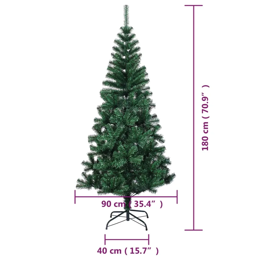 Sapin de Noël artificiel pointes iridescentes Vert 180 cm PVC - 8