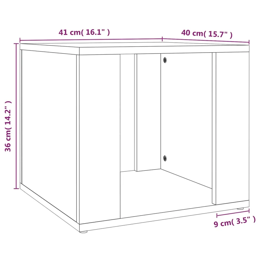 Table de chevet Sonoma gris 41x40x36 cm Bois d'ingénierie - 8