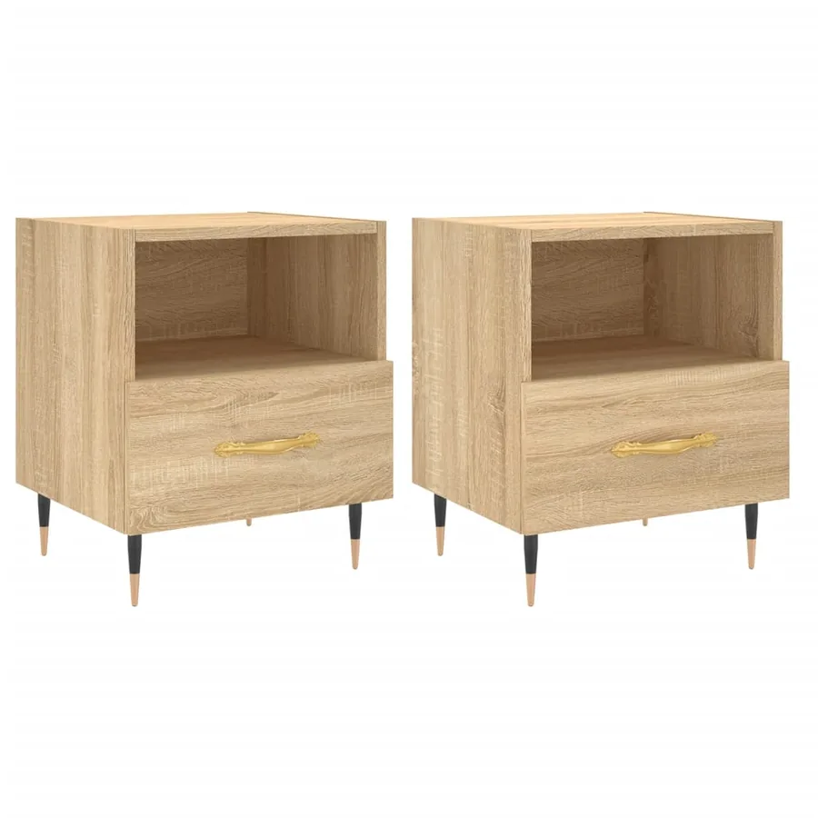 Tables de chevet 2 pcs chêne sonoma 40x35x47,5 cm - 2