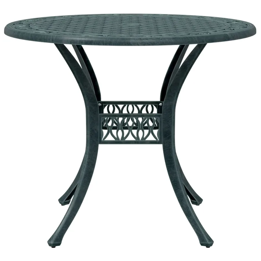 Table de jardin vert Ø90x75 cm aluminium coulé - 5