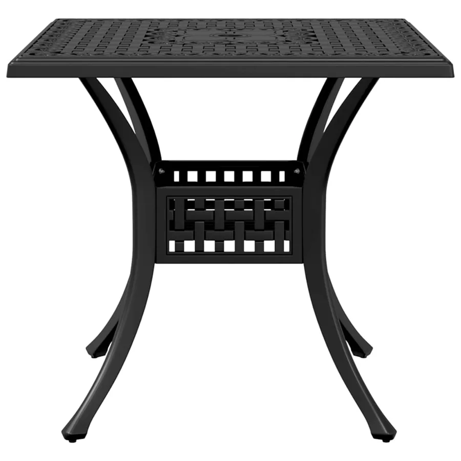 Table de jardin noir 80x80x75 cm aluminium coulé - 5