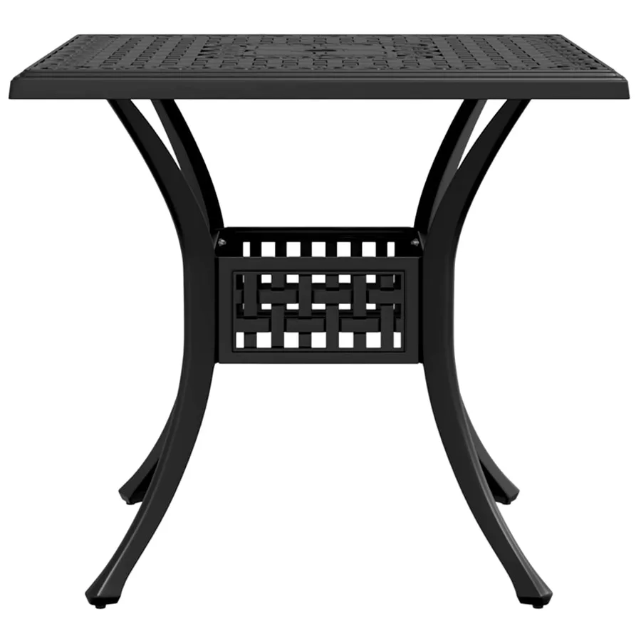 Table de jardin noir 80x80x75 cm aluminium coulé - 6