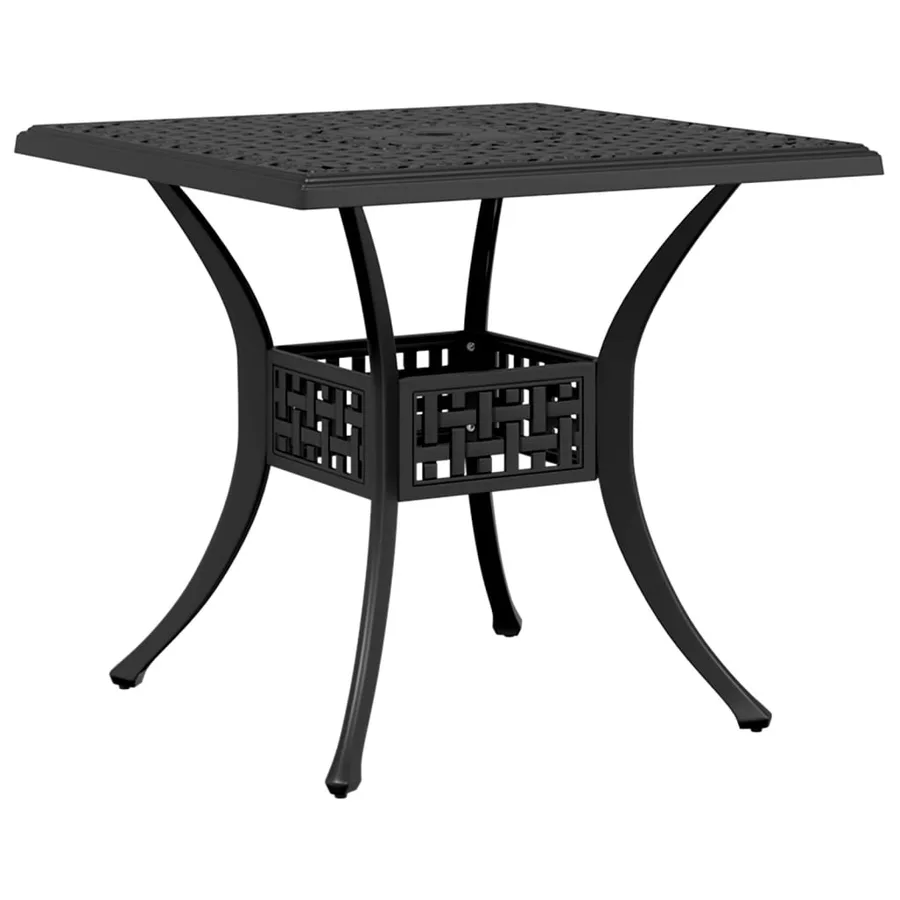 Table de jardin noir 80x80x75 cm aluminium coulé - 7