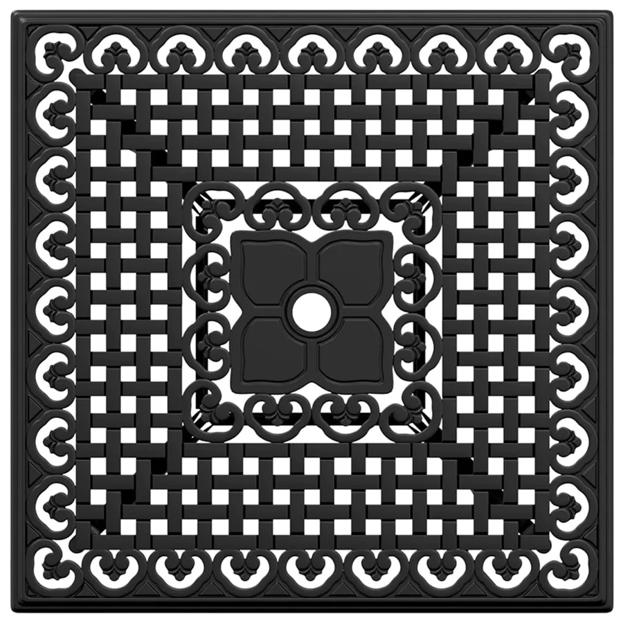 Table de jardin noir 80x80x75 cm aluminium coulé - 8