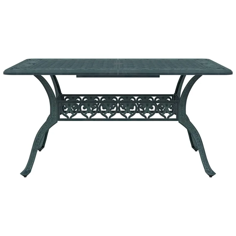 Table de jardin vert 150x90x72 cm aluminium coulé - 5