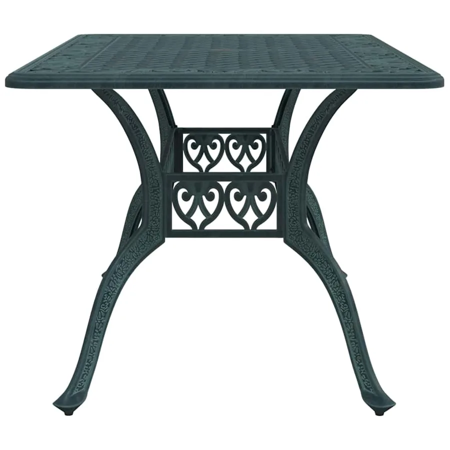 Table de jardin vert 150x90x72 cm aluminium coulé - 6