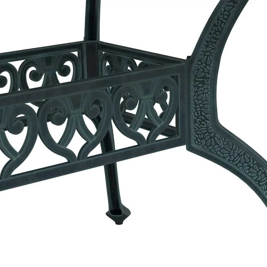 Table de jardin vert 150x90x72 cm aluminium coulé - 8