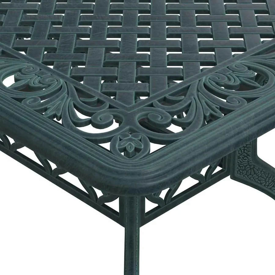 Table de jardin vert 150x90x72 cm aluminium coulé - 9