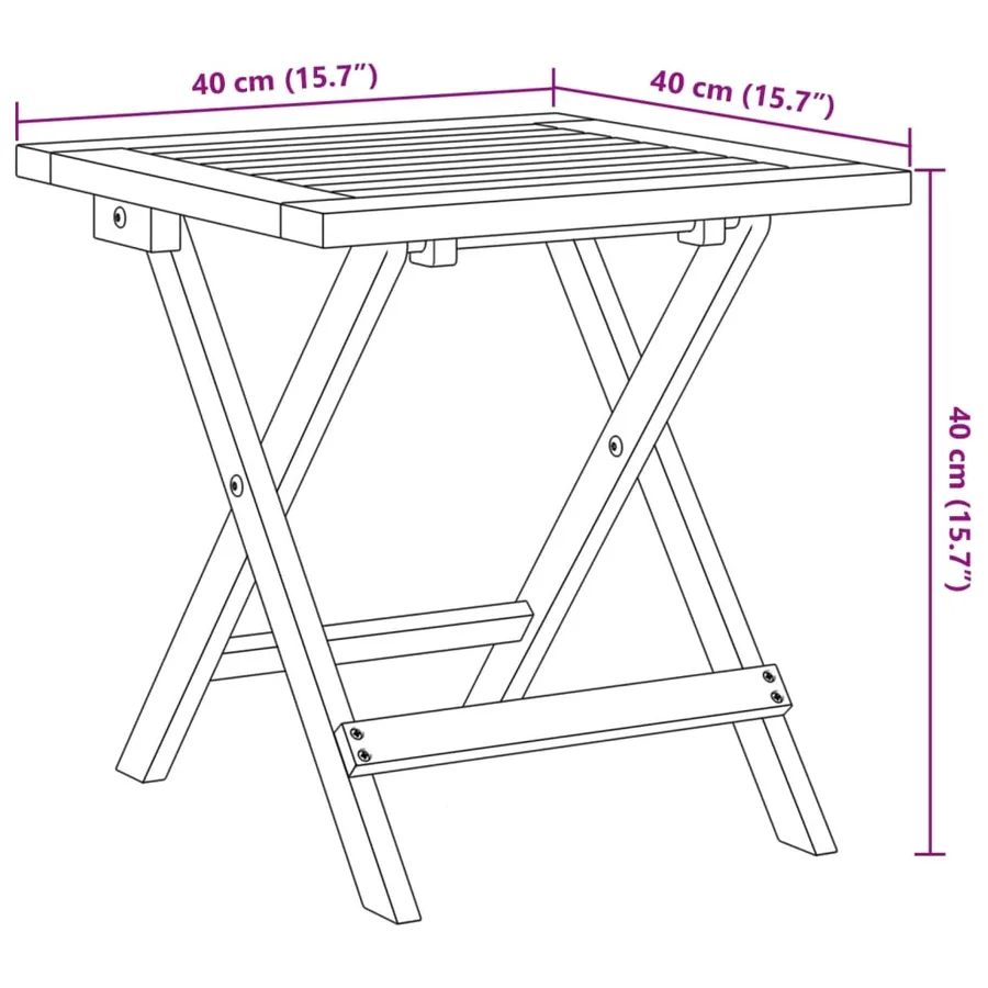 Table d’appoint de jardin 40x40x40 cm bois d'acacia massif - 7