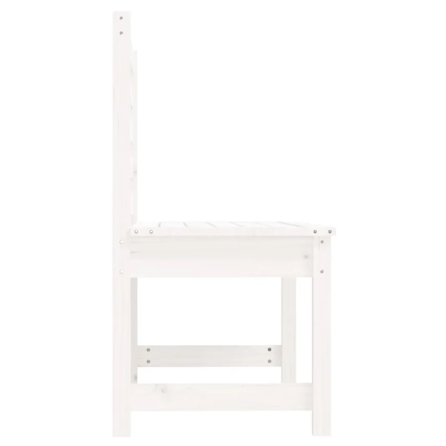 Banc de jardin blanc 109 cm bois massif de pin - 5